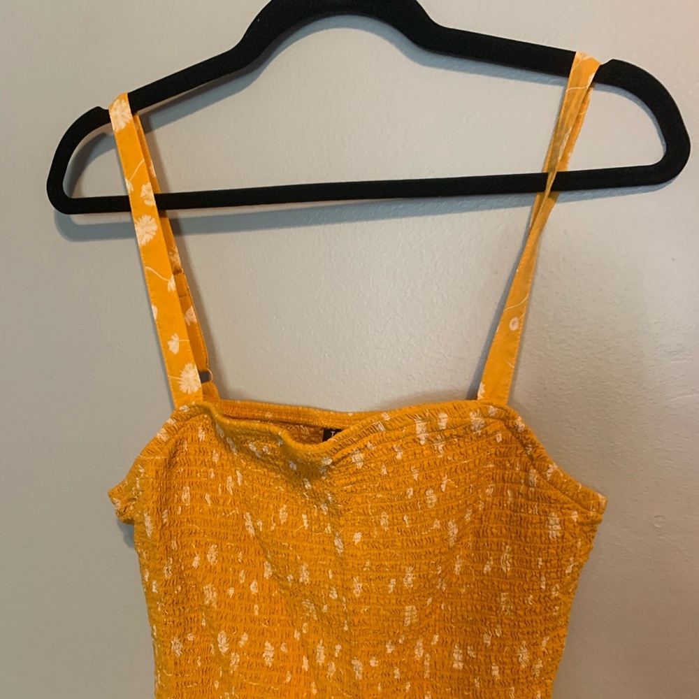 Torrid yellow shirred crop top